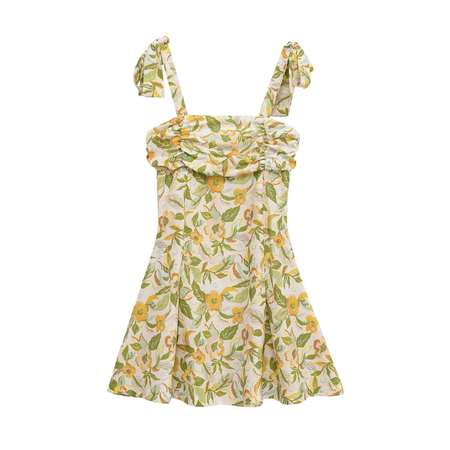 Women's Floral Tie-Strap Mini Dress