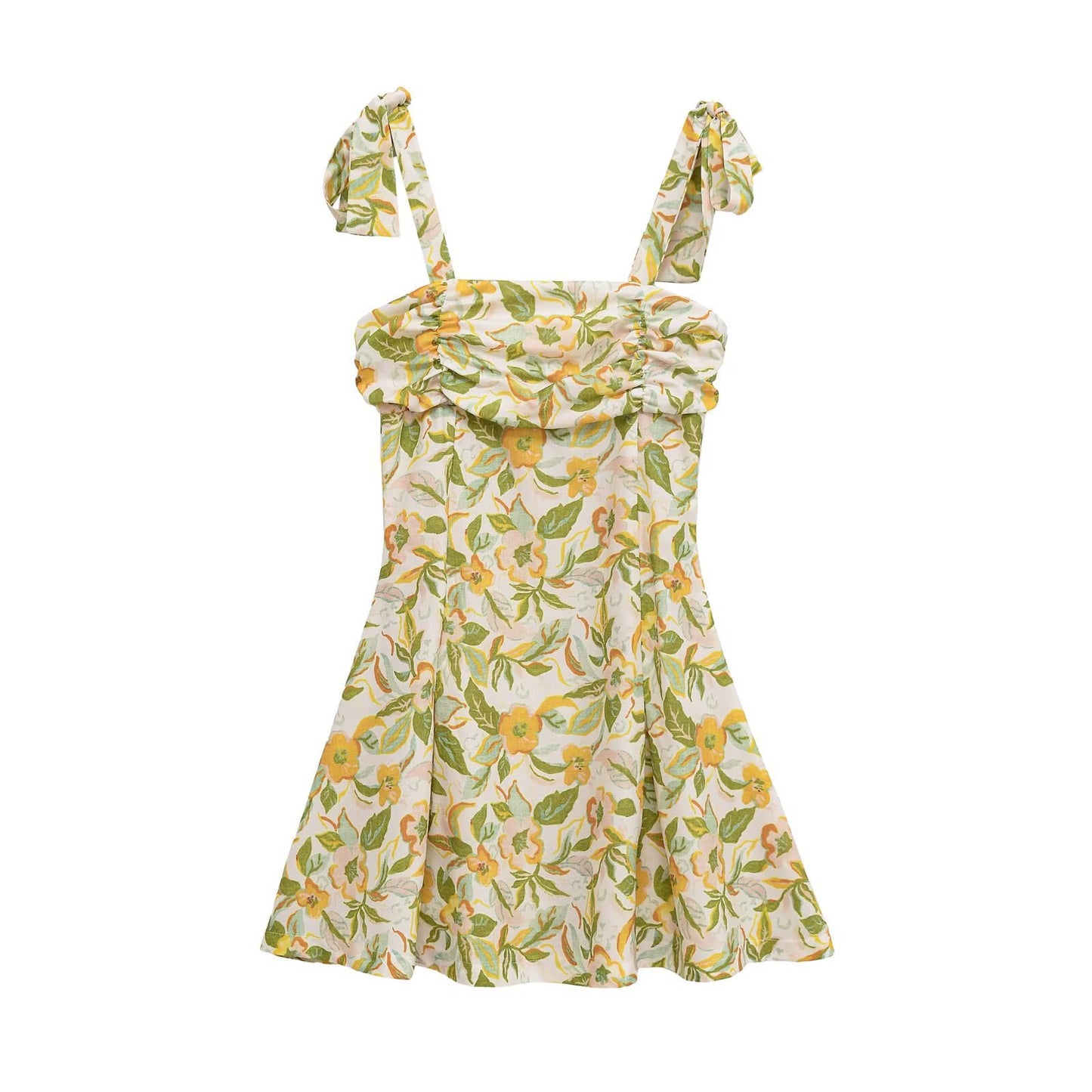 Women's Floral Tie-Strap Mini Dress