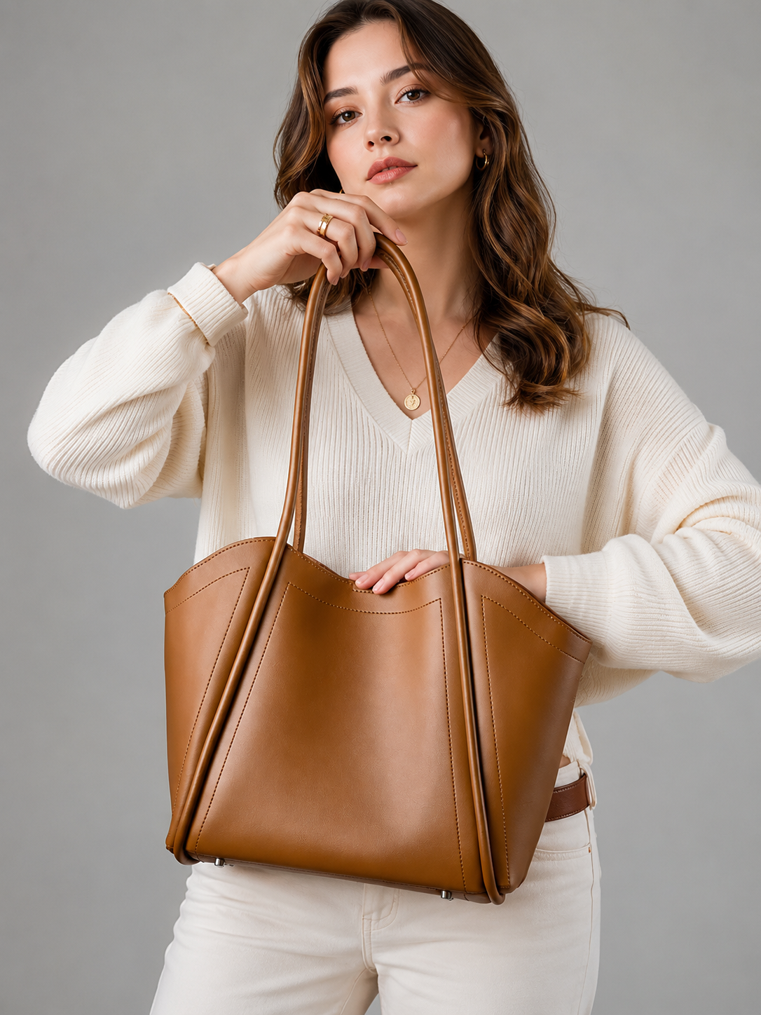 Premium Women's Luxe Leather Tote Bag
