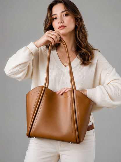 Premium Women's Luxe Leather Tote Bag