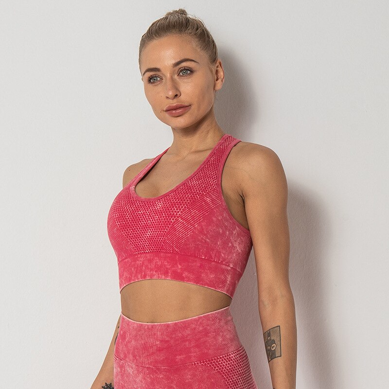 Women's Honeycomb Mesh Seamless Sports Bra