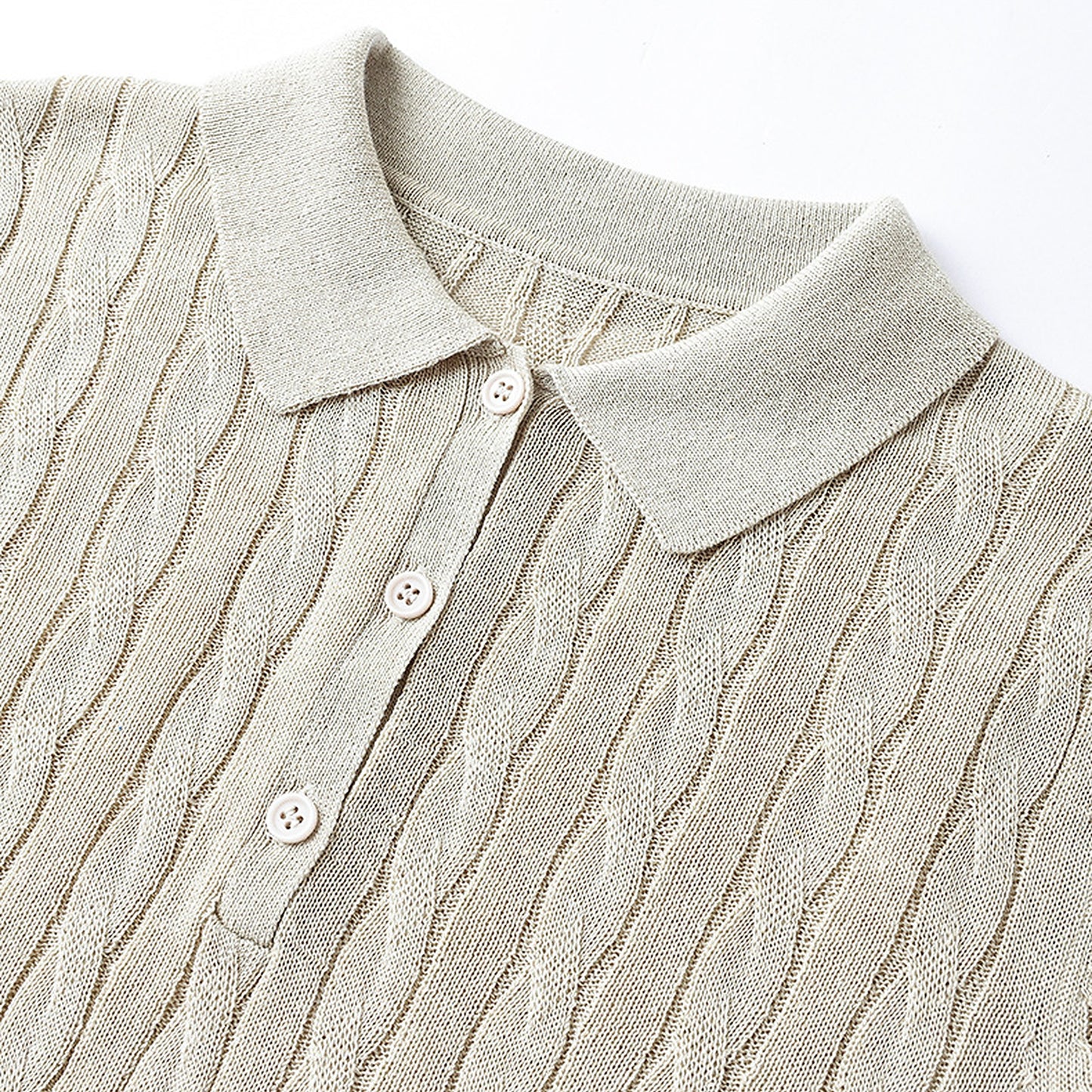 Women's Linen Blend Knit Polo Top