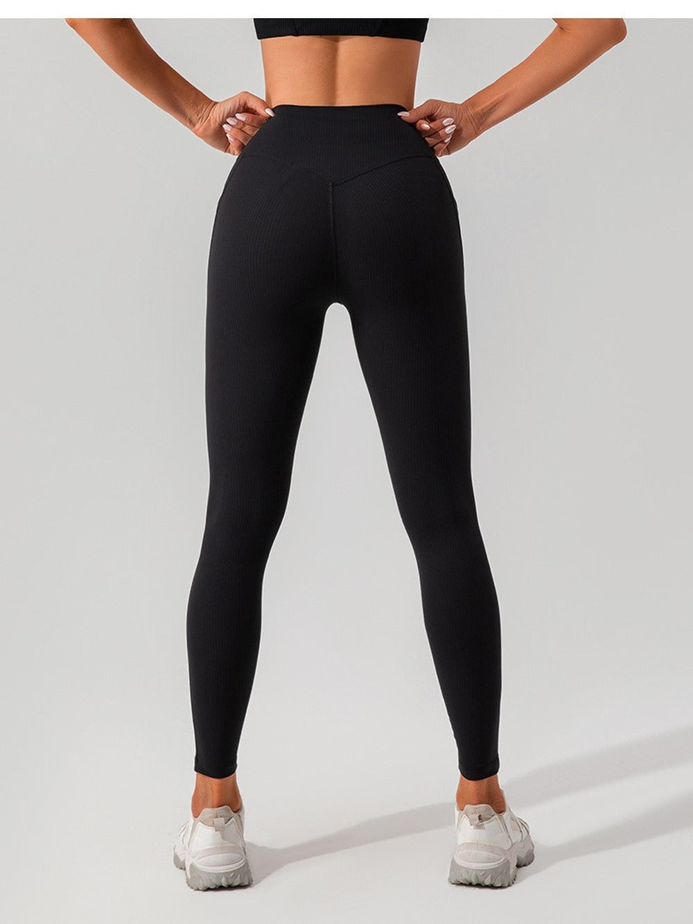 Ribbed High-Waist Pocket Leggings - Yoga & Gym Pants