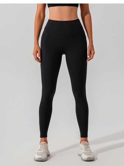 Ribbed High-Waist Pocket Leggings - Yoga & Gym Pants
