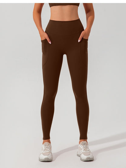 Ribbed High-Waist Pocket Leggings - Yoga & Gym Pants