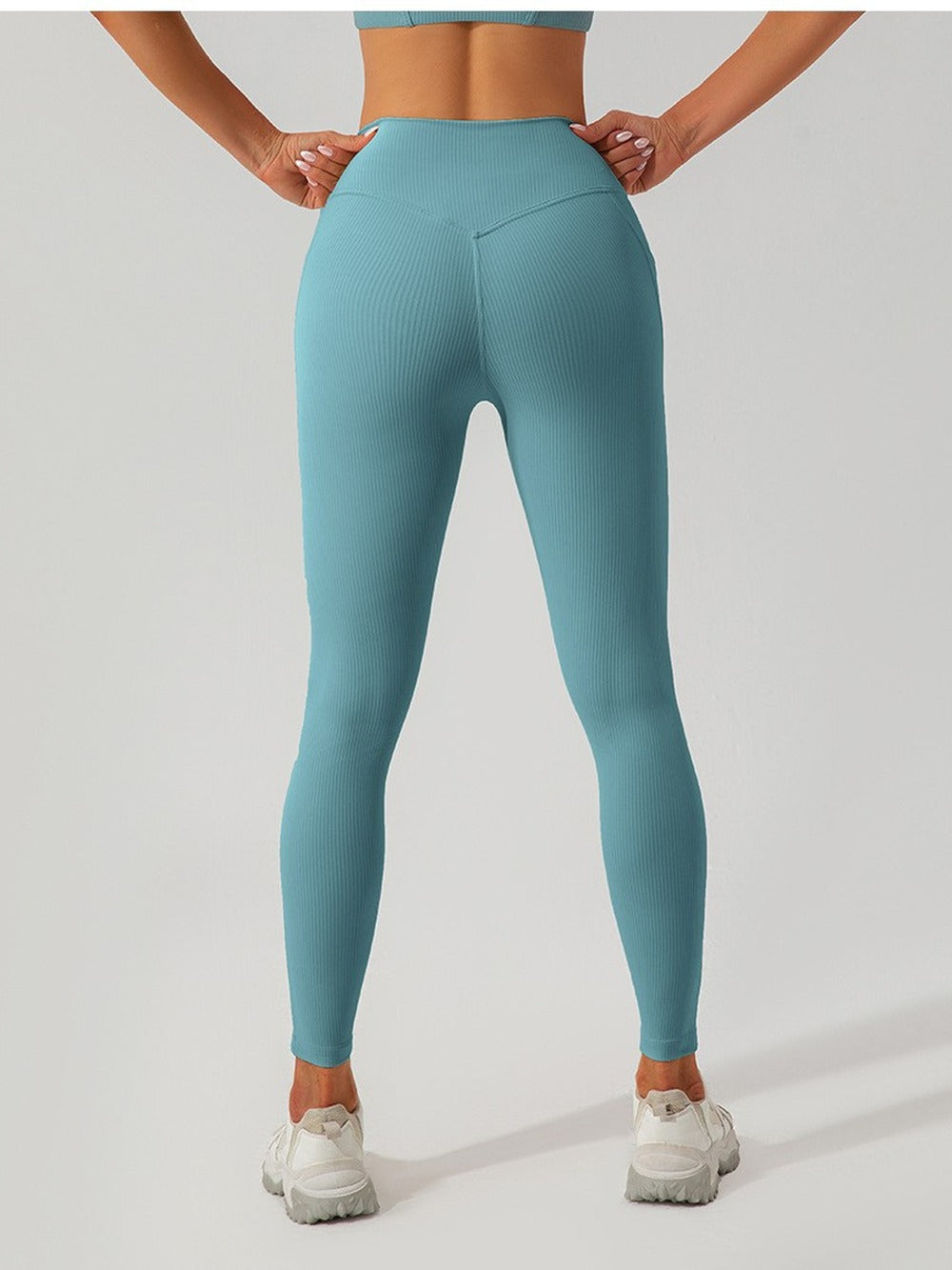 Ribbed High-Waist Pocket Leggings - Yoga & Gym Pants