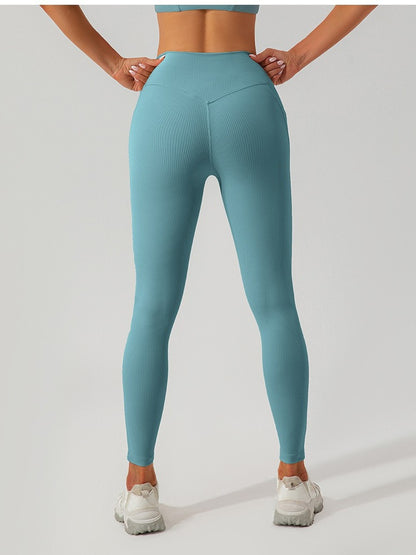 Ribbed High-Waist Pocket Leggings - Yoga & Gym Pants
