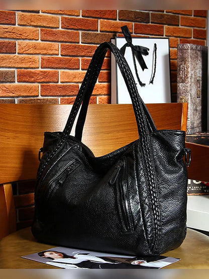 Women's Large Soft Leather Hobo Shoulder Bag