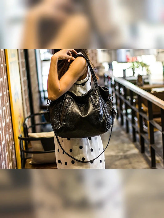 Women's Large Soft Leather Hobo Shoulder Bag