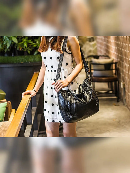 Women's Large Soft Leather Hobo Shoulder Bag