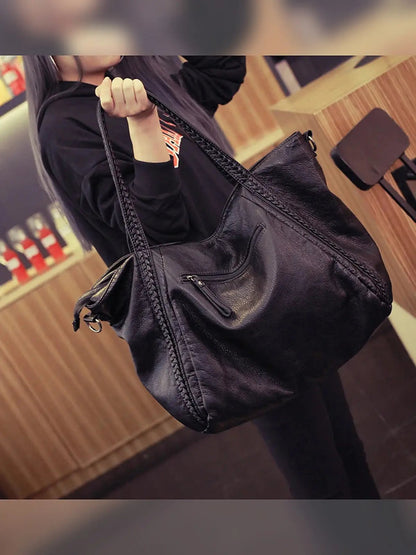 Women's Large Soft Leather Hobo Shoulder Bag