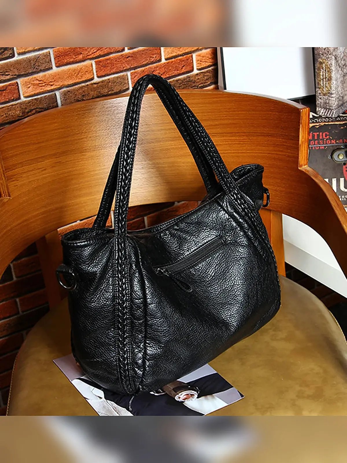 Women's Large Soft Leather Hobo Shoulder Bag