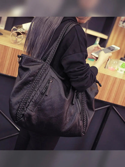 Women's Large Soft Leather Hobo Shoulder Bag